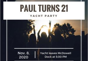 Yacht Party Invitation Template 21st Birthday Invitation Templates Canva