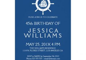 Yacht Party Invitation Template Nautical Boat Wheel Birthday Party Invitation Zazzle