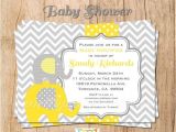 Yellow and Gray Elephant Baby Shower Invitations Grey and Yellow Elephant Baby Shower Invitation You