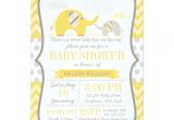 Yellow and Gray Elephant Baby Shower Invitations Mod Yellow Gray Elephant Baby Shower Invitation