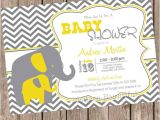 Yellow and Gray Elephant Baby Shower Invitations Yellow and Gray Elephant Baby Shower Invitation Yellow Grey
