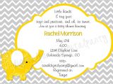 Yellow and Gray Elephant Baby Shower Invitations Yellow and Grey Elephant Baby Shower Invitation 4×6 or 5×7