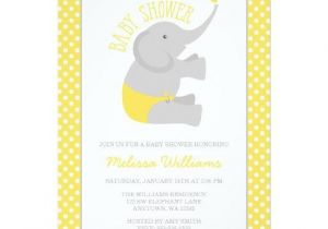 Yellow and Gray Elephant Baby Shower Invitations Yellow Baby Shower Invitations
