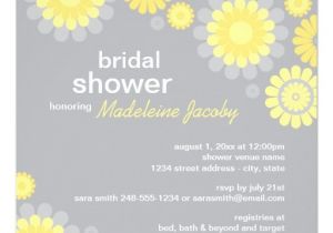 Yellow and Grey Bridal Shower Invitations Bridal Shower Invitation Yellow Gray Daisy 5 25 Quot Square