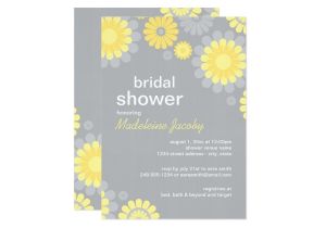 Yellow and Grey Bridal Shower Invitations Bridal Shower Invitation Yellow Gray Daisy Zazzle