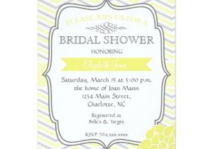 Yellow and Grey Bridal Shower Invitations Yellow Grey Vintage Bridal Shower Invitation Zazzle