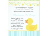 Yellow Duck Baby Shower Invitations 5×7 Yellow Rubber Ducky Baby Shower Invitation