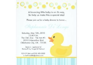 Yellow Duck Baby Shower Invitations 5×7 Yellow Rubber Ducky Baby Shower Invitation