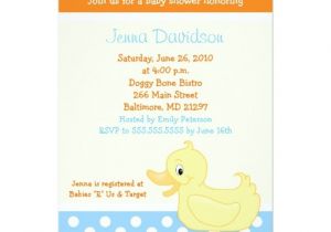 Yellow Duck Baby Shower Invitations Yellow Ducky Duck Baby Shower Invitation