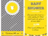 Yellow Gray Baby Shower Invitations Baby Shower Invitation Yellow White Gray Stock Vector