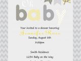 Yellow Gray Baby Shower Invitations Yellow and Gray Baby Shower Invitation Print by