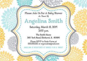 Yellow Gray Baby Shower Invitations Yellow and Gray Baby Shower Invitations