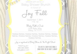 Yellow Gray Baby Shower Invitations Yellow and Grey Baby Shower Invitation 5×7