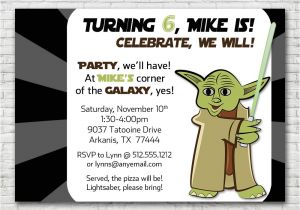 Yoda Birthday Invitations Yoda Inspired Birthday Party Invitation by Freshlycutcards