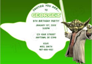 Yoda Birthday Party Invitations Star Wars Yoda Birthday Invitation Printable