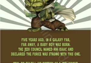 Yoda Birthday Party Invitations Star Wars Yoda Printable Birthday Party Invitation Diy