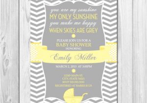You are My Sunshine Baby Shower Invites You are My Sunshine Baby Shower Invitation Chevron