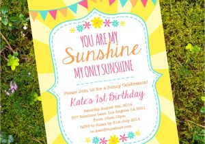 You are My Sunshine Birthday Invitation Template You are My Sunshine Birthday Party Invitation Yellow