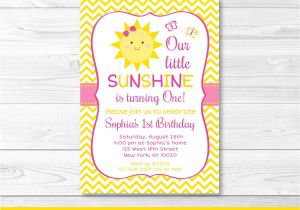 You are My Sunshine Party Invitation Template Sunshine Birthday Invitation You are My Sunshine Chevron