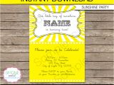 You are My Sunshine Party Invitation Template Sunshine Birthday Party Invitations Printable Decorations