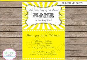 You are My Sunshine Party Invitation Template Sunshine Birthday Party Invitations Printable Decorations
