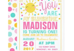 You are My Sunshine Party Invitation Template You are My Sunshine 1st Birthday Party Invitation Zazzle Com