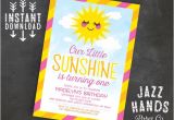 You are My Sunshine Party Invitation Template You are My Sunshine Birthday Invitation Template Sunshine