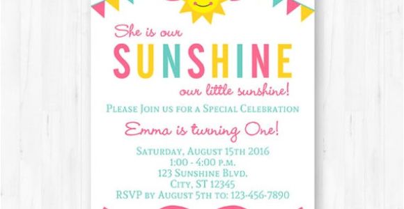 You are My Sunshine Party Invitation Template You are My Sunshine Invitation Printable by Thispartyofmine