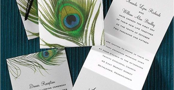 Z Fold Wedding Invitation Template Peacock Feather Z Fold Wedding Invitation Invitations