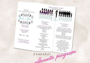 Z Fold Wedding Invitation Template Template Z Fold Tri Fold Silhouette Wedding Program by