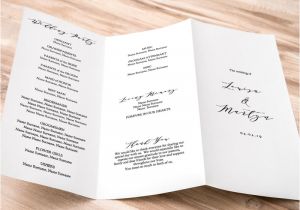 Z Fold Wedding Invitation Template Trifold Wedding Program Printable or Folded Trifold