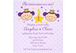 Zazzle 1st Birthday Invitations 1st Birthday Twincess Party Invitation Zazzle