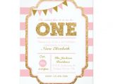 Zazzle 1st Birthday Invitations Pink and Gold First Birthday Invitation Zazzle