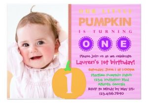 Zazzle 1st Birthday Invitations Pumpkin First Birthday Invitation Zazzle