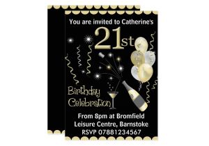 Zazzle 21st Birthday Invitations 21st Birthday Party Invitations Black & Gold