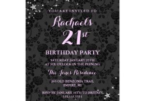 Zazzle 21st Birthday Invitations Sparkle Stars 21st Birthday Invitation