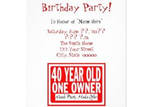 Zazzle 40th Birthday Invitations 40th Birthday Party Invitations 13 Cm X 18 Cm Invitation