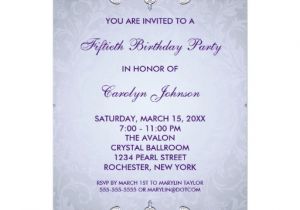 Zazzle 50th Birthday Invitations Purple Damask 50th Birthday Party Invitation