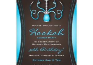 Zazzle Birthday Party Invitations Blue Hookah Party Invitation