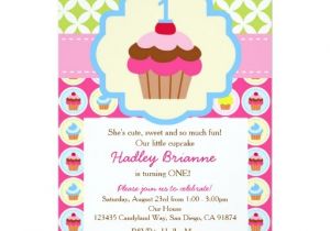 Zazzle Birthday Party Invitations Bright Cupcake 1st Birthday Party Invitation 5" X 7