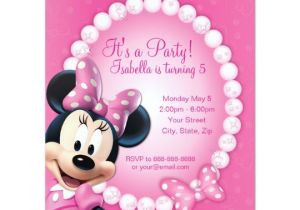 Zazzle Birthday Party Invitations Minnie Pink and White Birthday Invitation