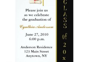 Zazzle Graduation Invitations Cap Diploma Black Gold Graduation Invitation Zazzle