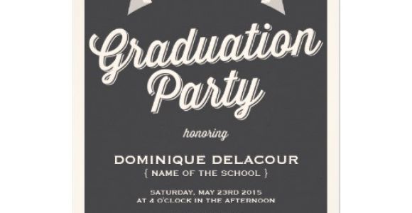 Zazzle Graduation Party Invitations Gray Retro Typography Graduation Party Invitation 5 Quot X 7