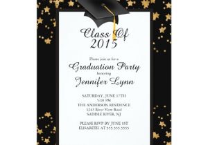 Zazzle Graduation Party Invitations Modern 2015 Gold Black Graduation Party Invitation