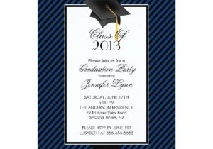Zazzle Graduation Party Invitations Modern Blue Stripe Graduation Party Invitation Zazzle