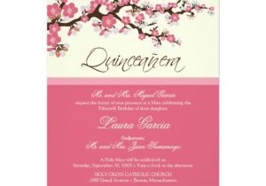 Zazzle Quinceanera Invitations Cherry Blossom Quinceanera Invitation Pink Zazzle