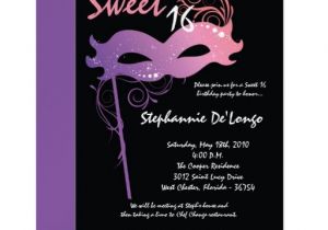 Zazzle Sweet 16 Birthday Invitations 5×7 Purple Masquerade Sweet 16 Birthday Invitation