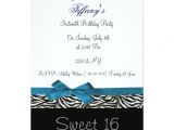 Zazzle Sweet 16 Birthday Invitations Blue Chic Sweet Sixteen Party Invitation