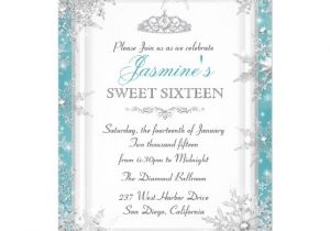 Zazzle Sweet 16 Birthday Invitations Blue Silver Winter Wonderland Sweet 16 Invitation