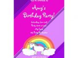 Zazzle Unicorn Birthday Invitations Cute Unicorn Birthday Invitation 13 Cm X 18 Cm Invitation